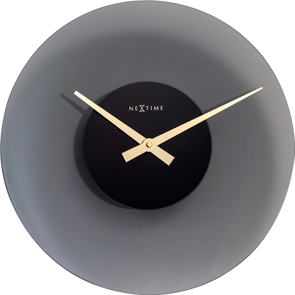 Настенные часы NeXtime Float, стекло, 40 см, серые