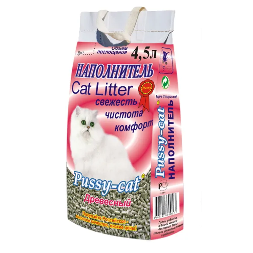 Pussy-cat 4,5 л древесный наполнитель для кошачьих туалетов