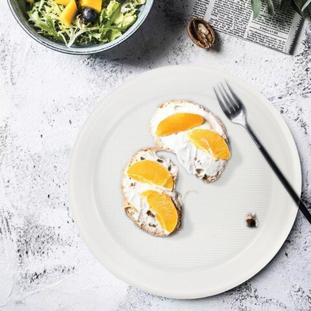 Одноразовые тарелки десертные,100 шт., пластик, d=170 мм,холодное/горячее, LAIMA, 600942