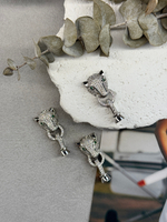 Замочек под ювелирный тросик "Гепард" с цирконами, родий