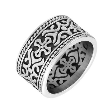 Кольцо стальное Узор (050)