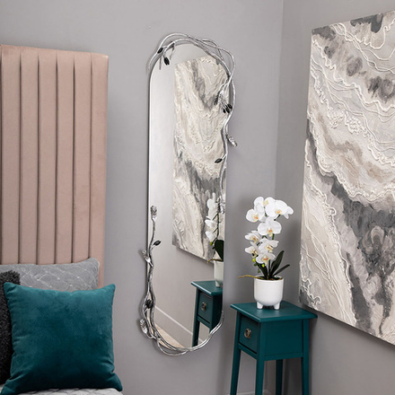 Настенное зеркало Oliva Branch (Олива Бранч) Айс Античное серебро