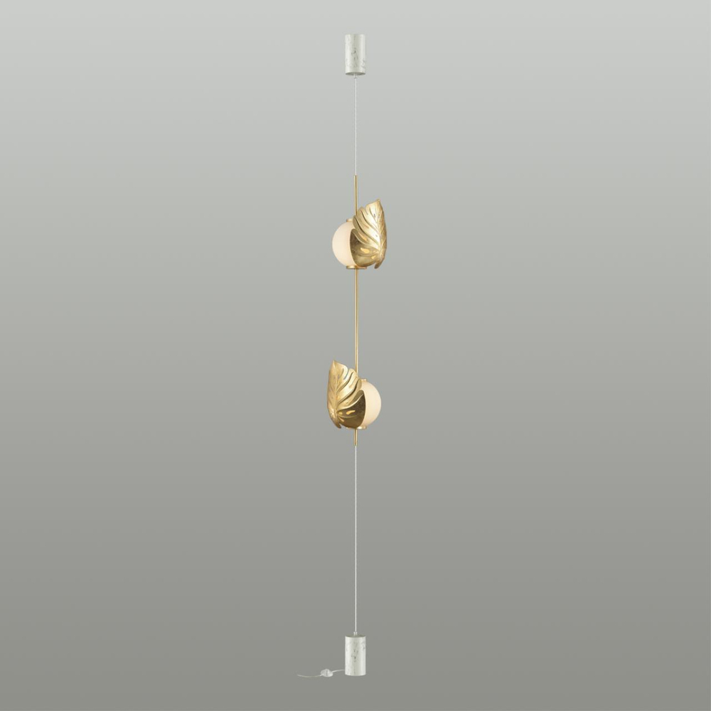 4864/2FC MODERN ODL_EX22 81 золотистый/белый/стекло Натяжной торшер с выкл. E14 2*40W JUNGLE