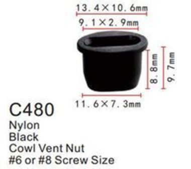 Клипса для крепления внутренней обшивки а/м GM пластиковая (100шт/уп.) Forsage клипса C0480( GM )