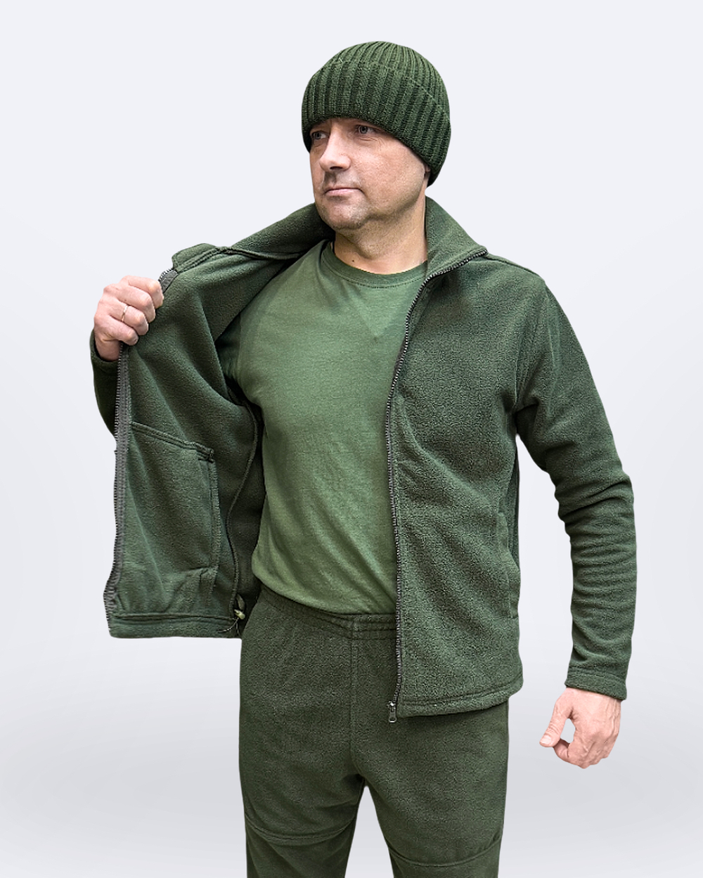 Флисовый костюм олива