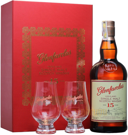 Виски Glenfarclas 15 years Gift Box With 2 Glasses , 0,7