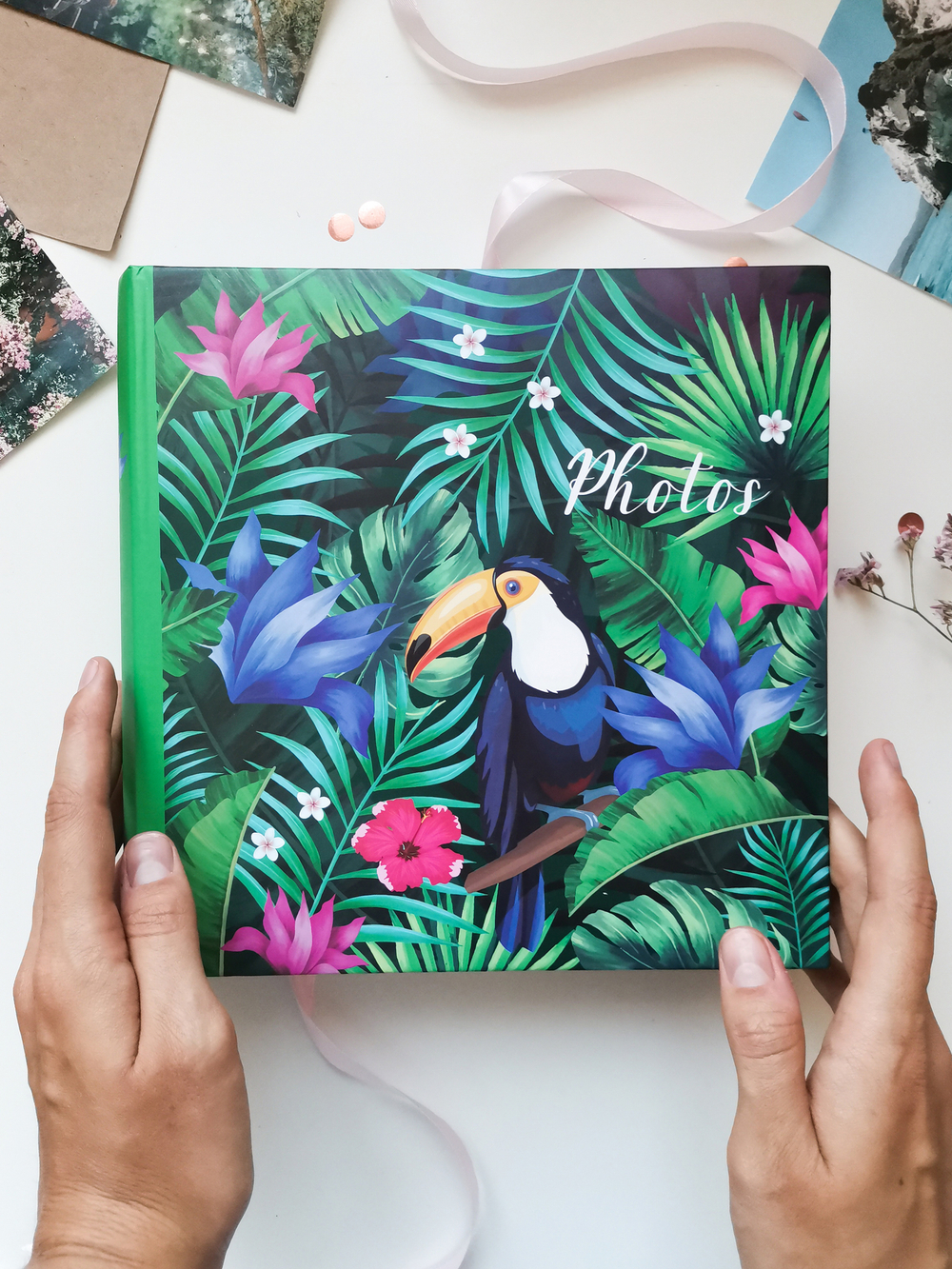 Фотоальбом на 200 фото 10х15 см, бум. листы , книж. переплет belle fleur Тукан