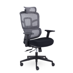 Кресло UTFC Киото М-250 черный пластик (серый/черный)