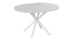 Стол кухонный обеденный круглый раздвижной Белый/Чёрный Муар, Мэдисон, 100,1х100х75 см