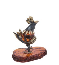 Народные промыслы AM- 403 Фигурка «Курица» (латунь, янтарь)