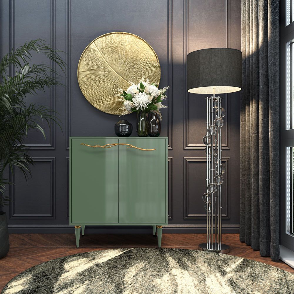 Комод Арт Колор Классик Голд с 2 полками Зеленый нефрит