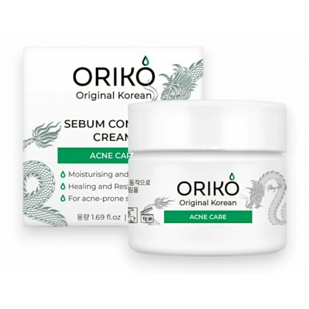 ORIKO Крем для лица для проблемной кожи с кислотами-Sebum Control Face Cream Acne Care, 50мл