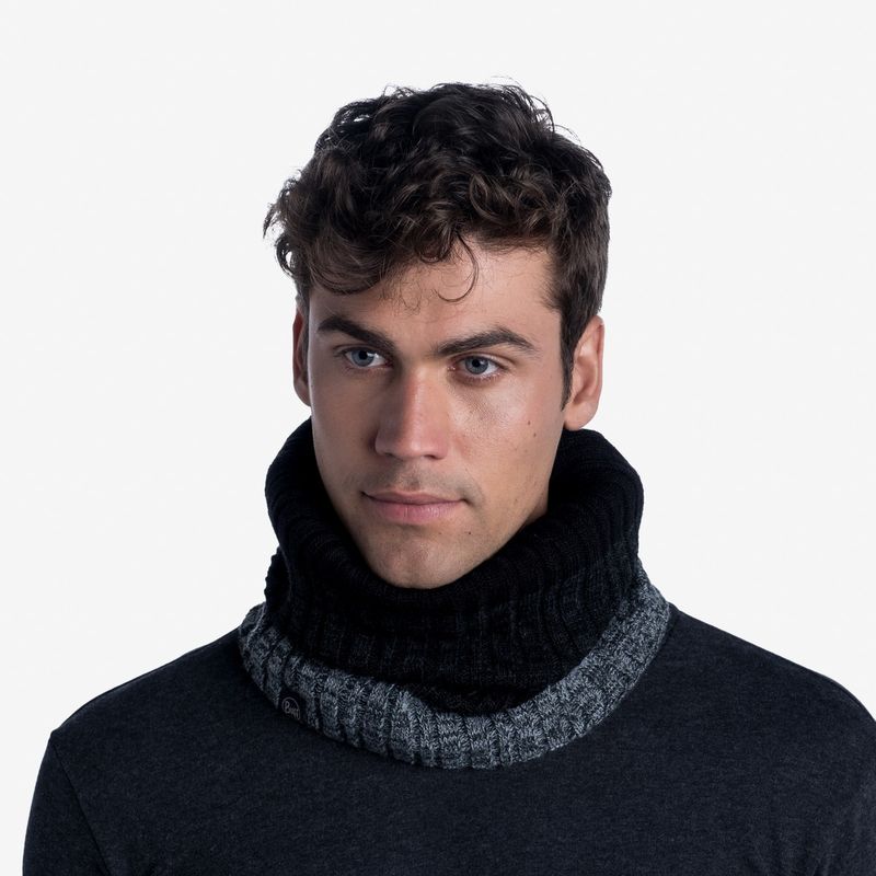 Вязаный шарф-труба с флисом Buff Neckwarmer Knitted Polar Igor Black Фото 2