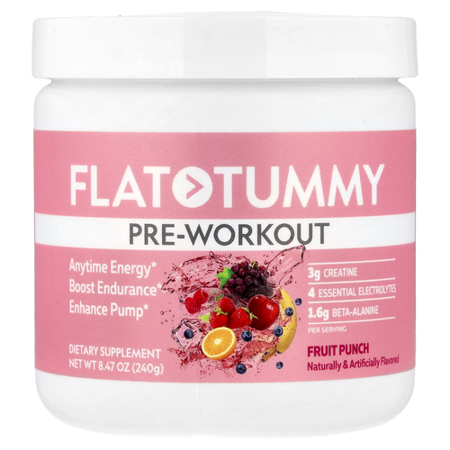 Flat Tummy, предтренировочный комплекс, фруктовый пунш, 240 г (8,47 унции)