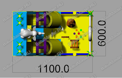 Коммерческий надувной батут "Слоник со скалодромом 2"