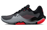 Under Armour Spawn 4 round head comfortable fabric shock absorption, non-slip, wear-resistant, breathable, lightweight, low-cut actual combat basketball shoes men's black, gray and red