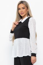 Блуза Жозетта (черно-белая) Б14839-3М LT Collection