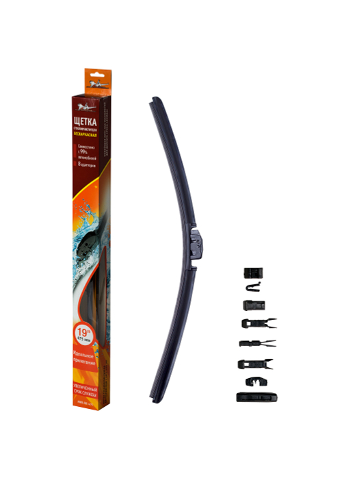 Щетка стеклоочистителя бескаркасная Airline 19"/475мм PRO 10 адаптеров