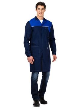 Халат "Технолог" (т.синий/василек)