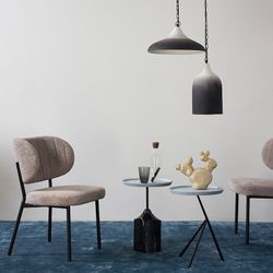 Столик кофейный Sustainable collection, Ø38 см, серый/черно-белый