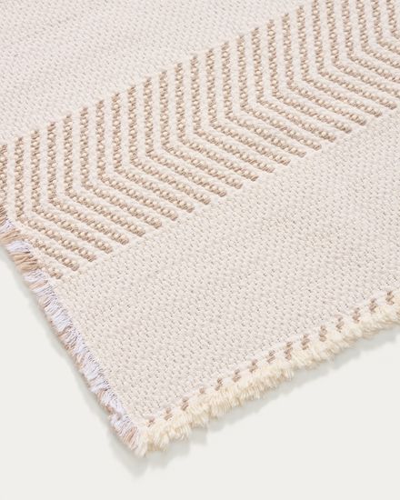 Коврик для ванной Bina из 100% хлопкового жаккарда цвета экрю 50 x 70 см