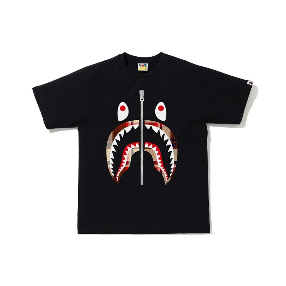 A Bathing Ape Check Shark Tee