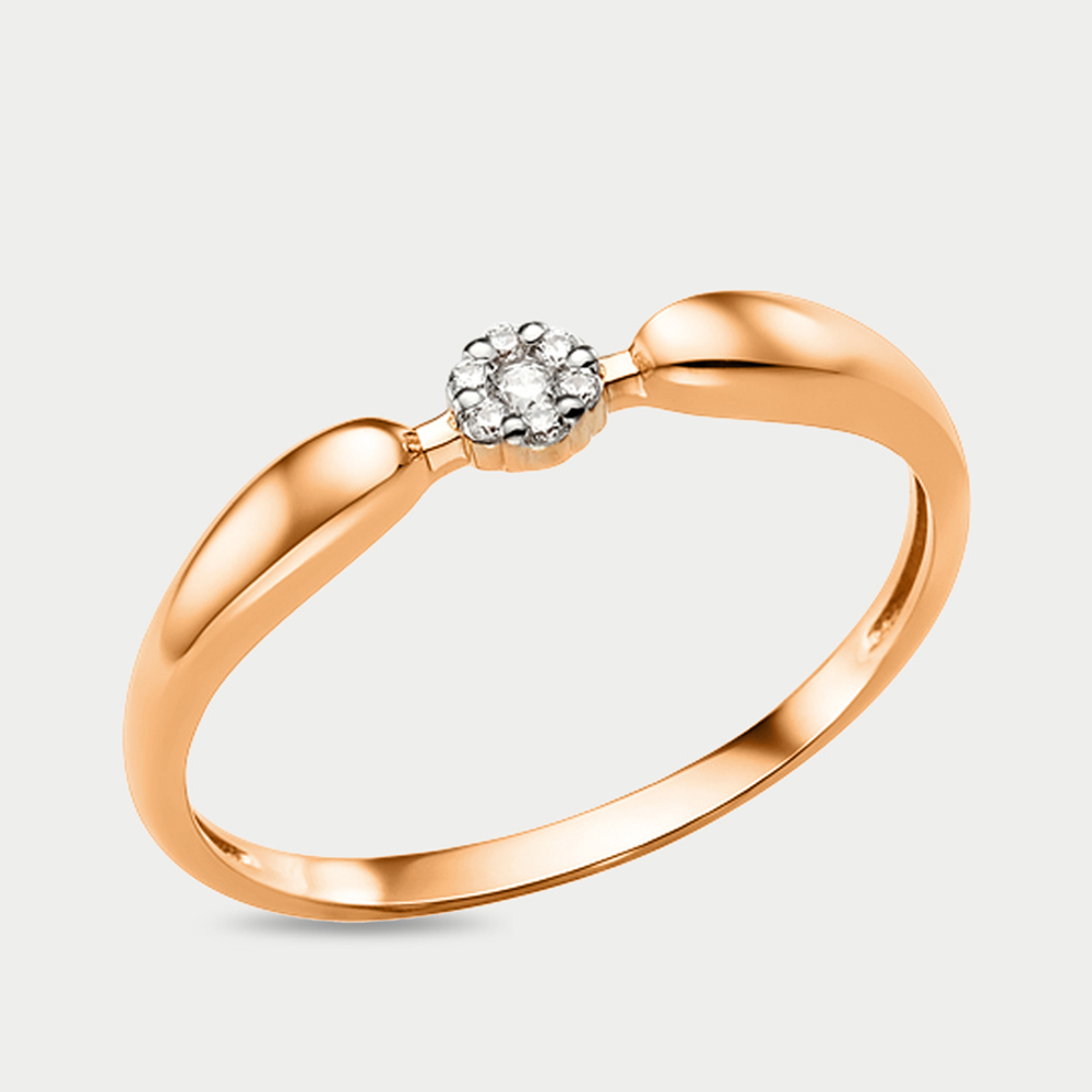 Кольцо для женщин из розового золота 585 пробы с фианитами (арт. 010851-1102)