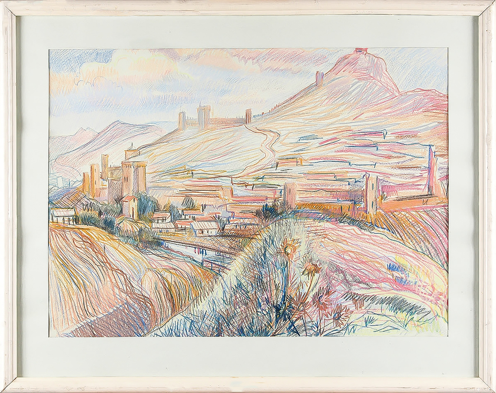 Ган Т. К. (р. 1931). Крепостная гора (Судак). Бумага, пастель. Крым, СССР, 1964 г.