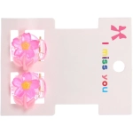 Заколки – крабы детские для волос 2шт на блистере «МАРЦИПАН»,Цветок, 1,2см