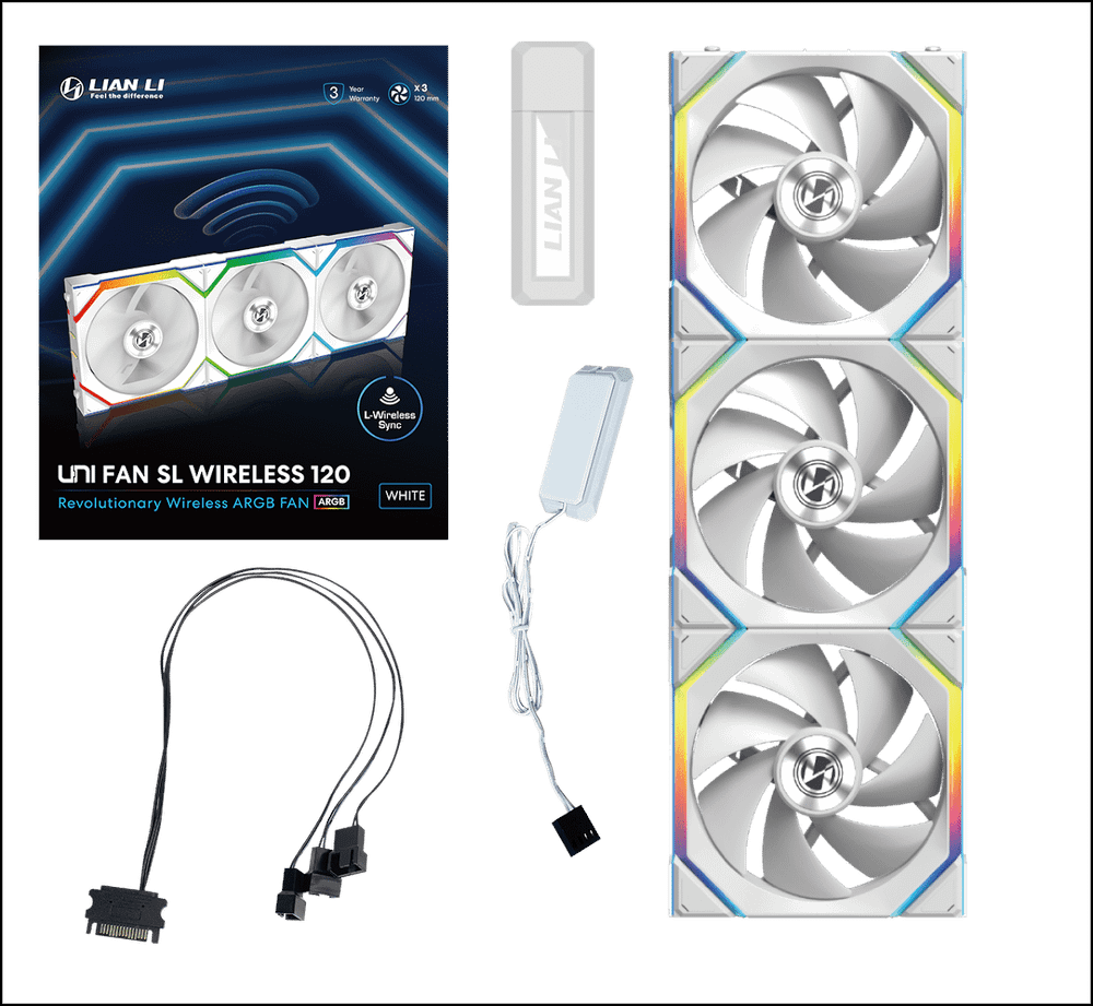 Вентилятор для корпуса Lian Li UNI FAN SL WIRELESS 120 3x120mm with controller White G99.12SL1W3W.00