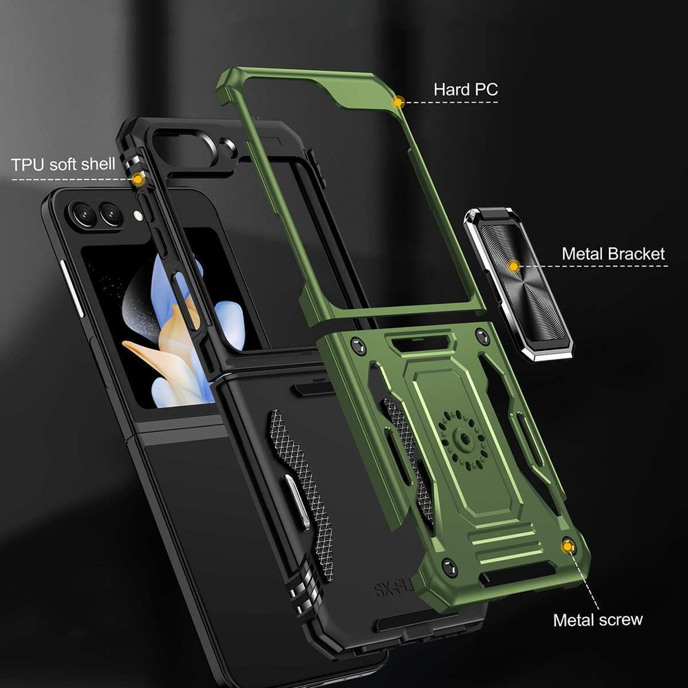 Чехол Safe Case с кольцом и защитой камеры для Samsung Galaxy Z Flip 5