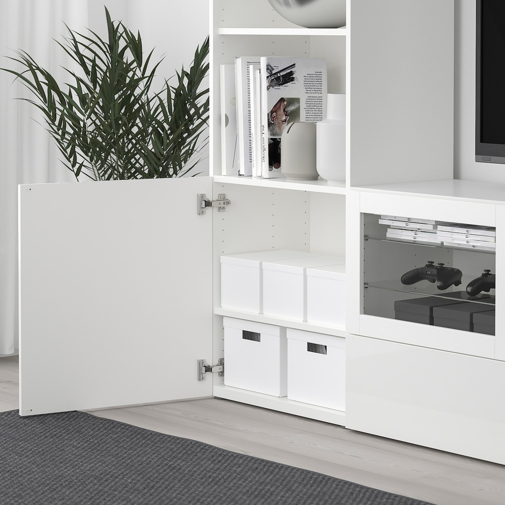 IKEA TJENA  (ИКЕА ТЙЕНА)  -  Контейнер с крышкой, белый, 18x25x15 см