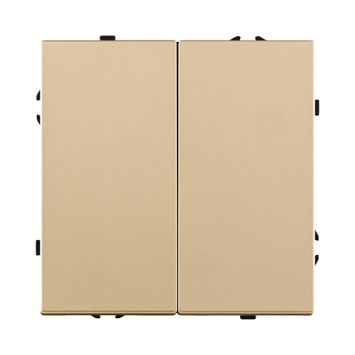 Выключатель кнопочный 2-клавишный 10А/250В, золотой Kollinger Eclipse EC-025GD