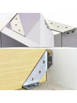 Треугольный кронштейн 8 шт. с демпферами 48 шт.Толщина 1,2 мм,Комплект угловых стяжек для кровати,нержавеющая сталь