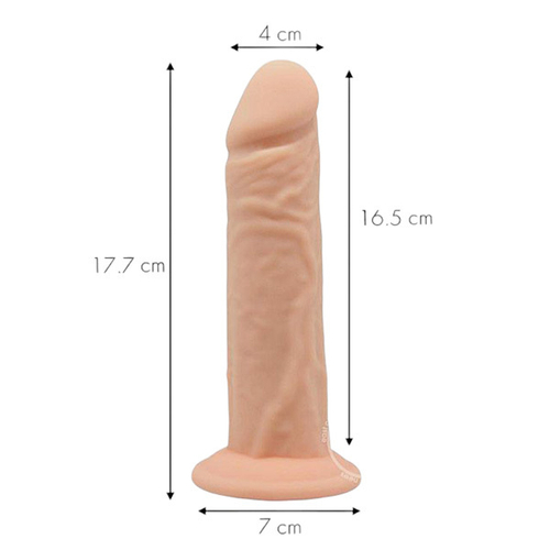 Телесный фаллоимитатор 17,7см на присоске SilexD Premium Silicone Dildo 7" Model 4