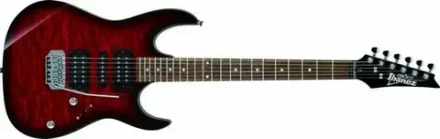 IBANEZ GRX70QA-TRB Электрогитара, темно-красная модель серии GIO, 22 лада. Корпус из тополя, гриф клен, накладка палисандр. HSH, 5-позиционный переключатель. Ручки громкости и тона.