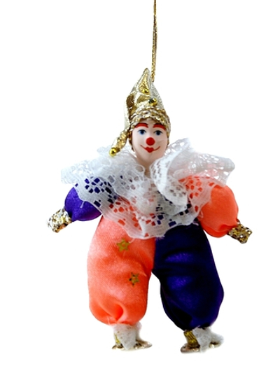 Кукла-подвеска сувенирная фарфоровая "Клоун Рыжий"