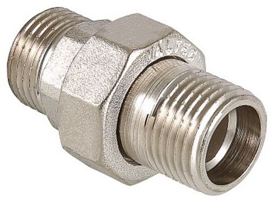Сгон разъемный (американка) Valtec 3/4" НР с наружной резьбой прямой латунь никел. VTr.728.N.0005