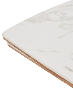 Стол РАНДЕВУ 160 БЕЛЫЙ МРАМОР МАТОВЫЙ 9806035 , керамика / Черный, Орех эко, М-City