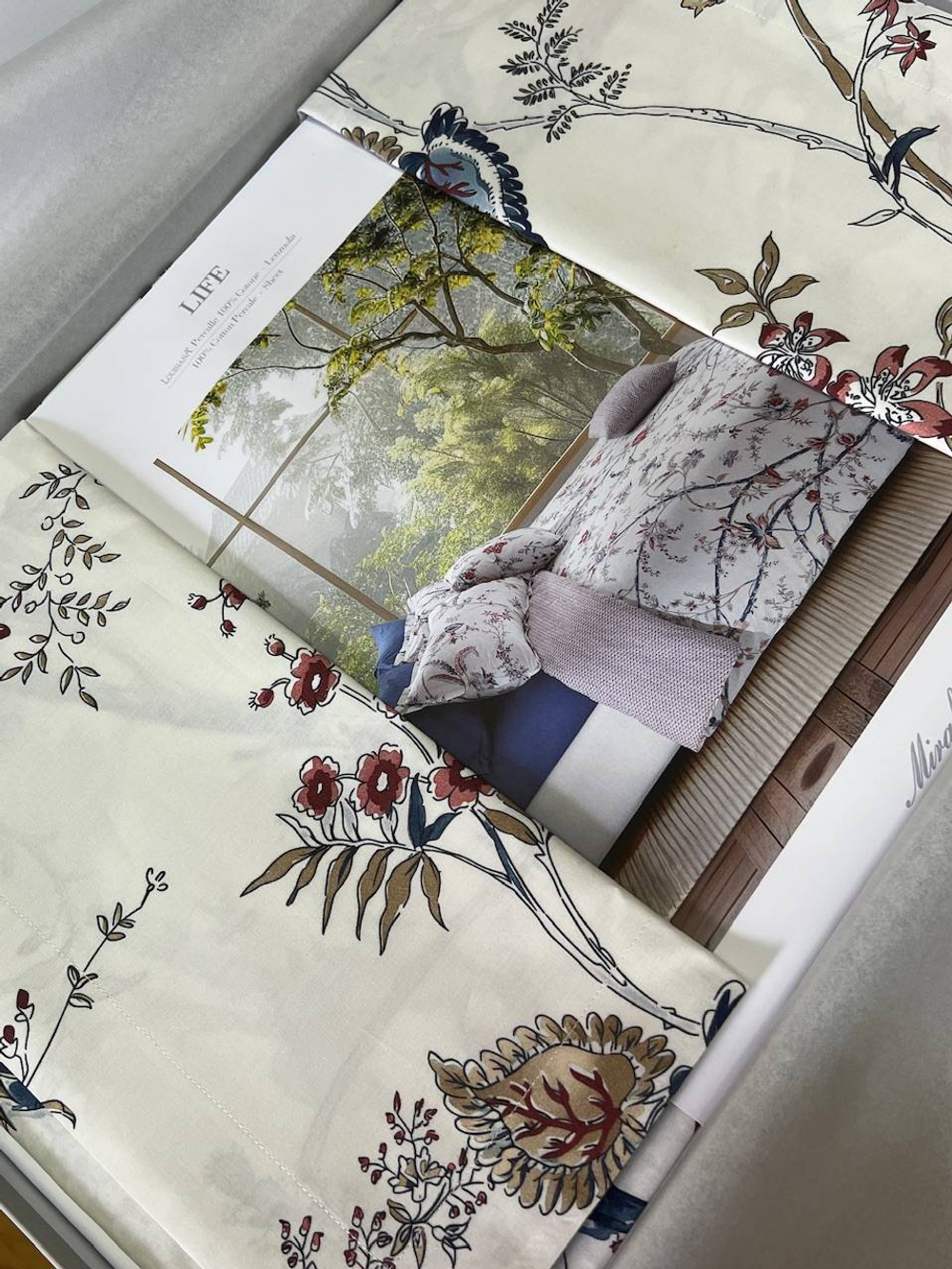 Постельное белье 2 спальное евро Mirabello Life бело-розовое