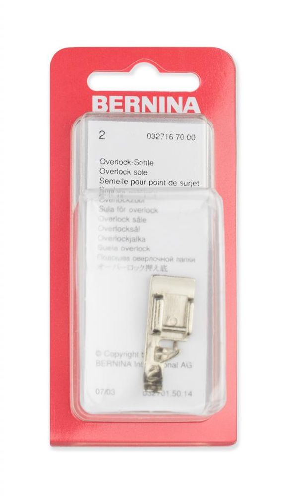 Подошва к лапке №2 оверлочная, 032 716 71 00, Bernina, 1 шт Подошва к лапке №2 оверлочная, 032 716 71 00, Bernina, 1 шт