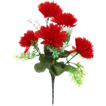 Букет цветов 33см «Георгина» красный 5 цветков