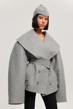 Пальто с округлым воротником