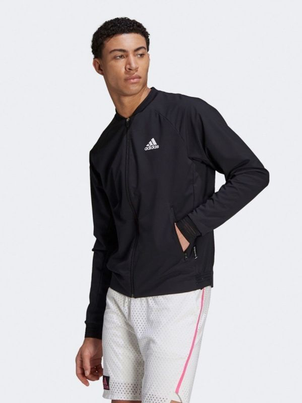 Мужская кофта теннисная Adidas Stretch Woven Primeblue Jacket M - black/white