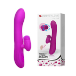 Вибратор с ротационным клиторальным стимулятором Derrick (4 режима ротации, 7 режимов вибрации) (Цвет: фуксия)