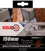 Диск алмазный Турбо с фланцем по граниту KRUGO 150x1,6Еx2,4x10НxМ14, RTB06AM14