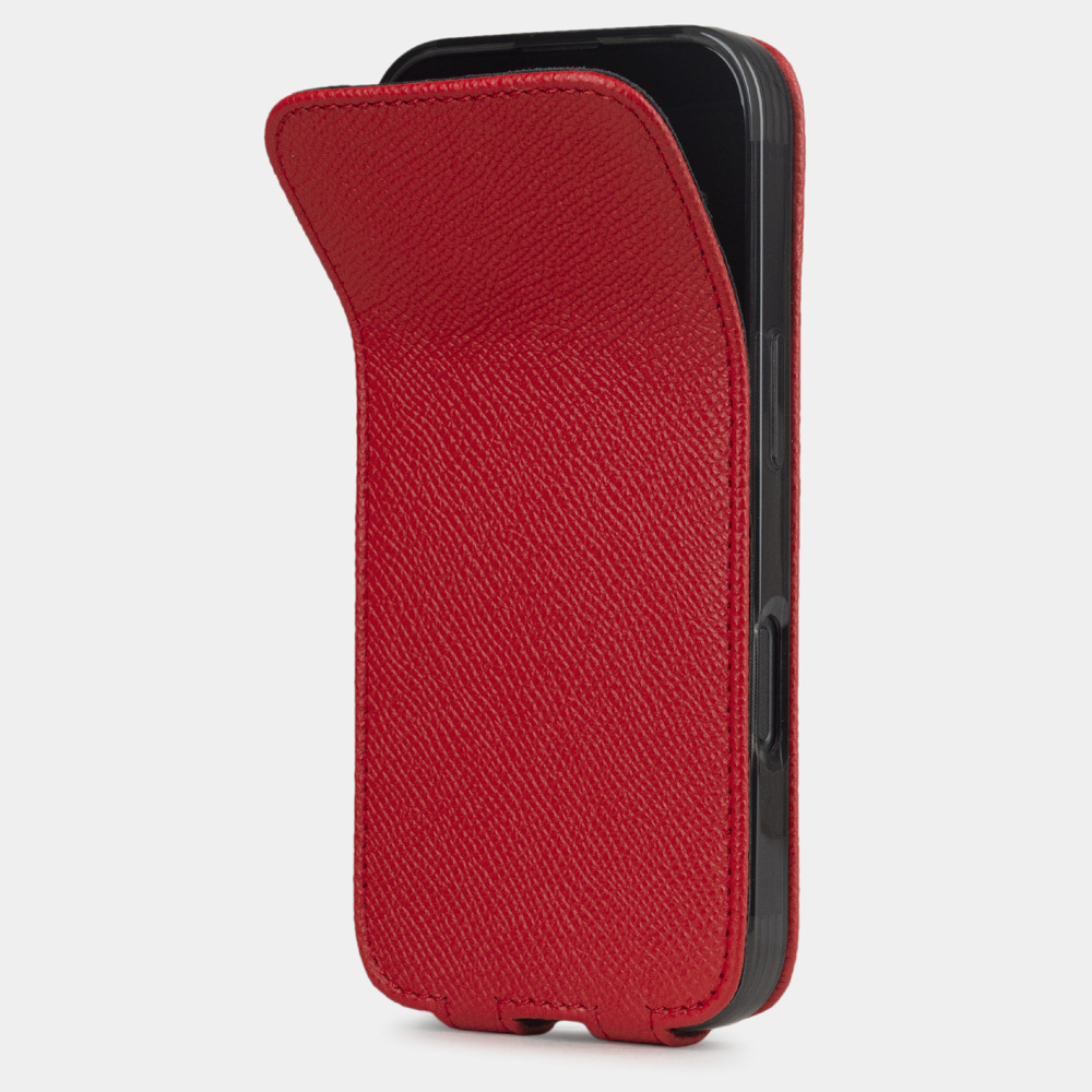 Чехол для iPhone 17 из кожи сафьяно, красного цвета