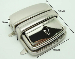 Замок-защелка портфельный на винтах 42*40 Серебро