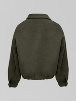 Бомбер Cherry однотонный укороченный на молнии с воротником