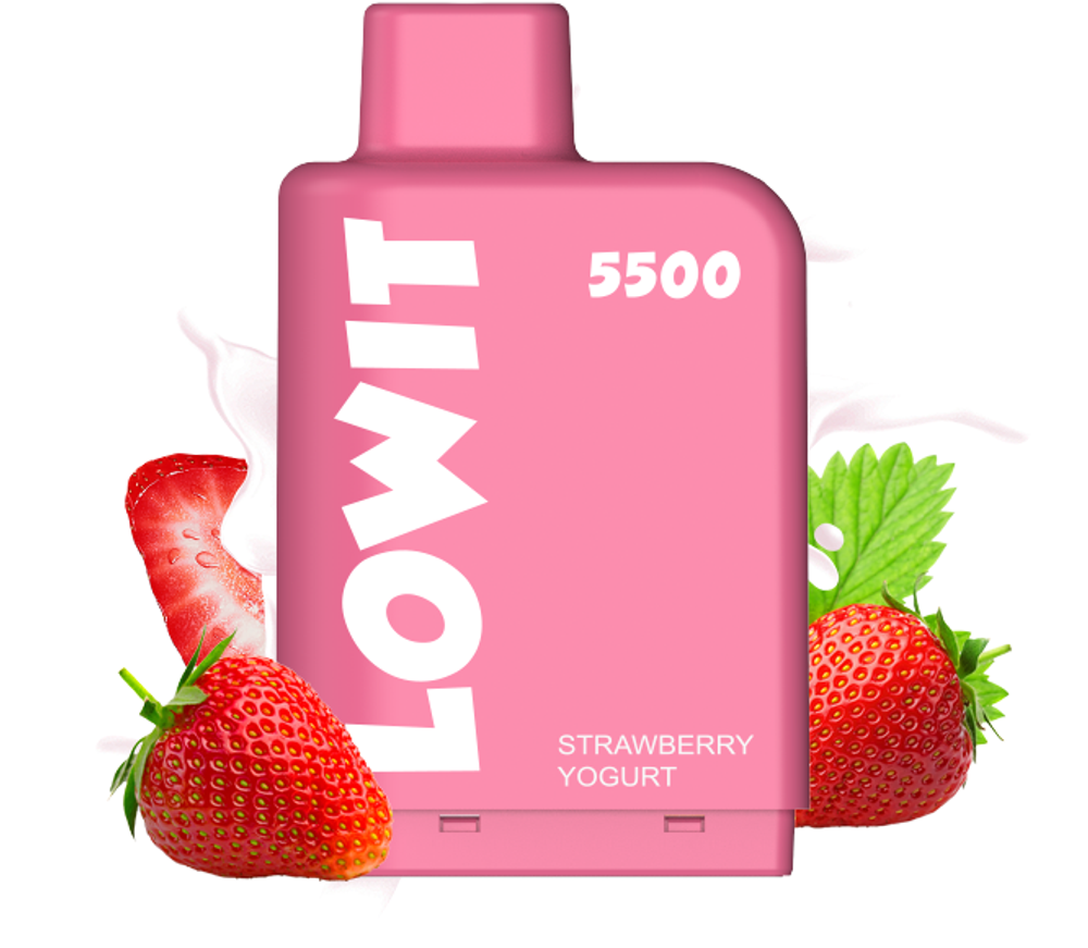 ELFBAR LOWIT 5500 Puffs | Liquid Pod Cartridge - Strawberry Yogurt (5% nic)